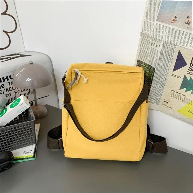 Fashion designer 2025S new model School Bags Zipper Solid Color Canvas Ladies Backpacks On Sale Casual Commuting High Quality Large Capacity For Women