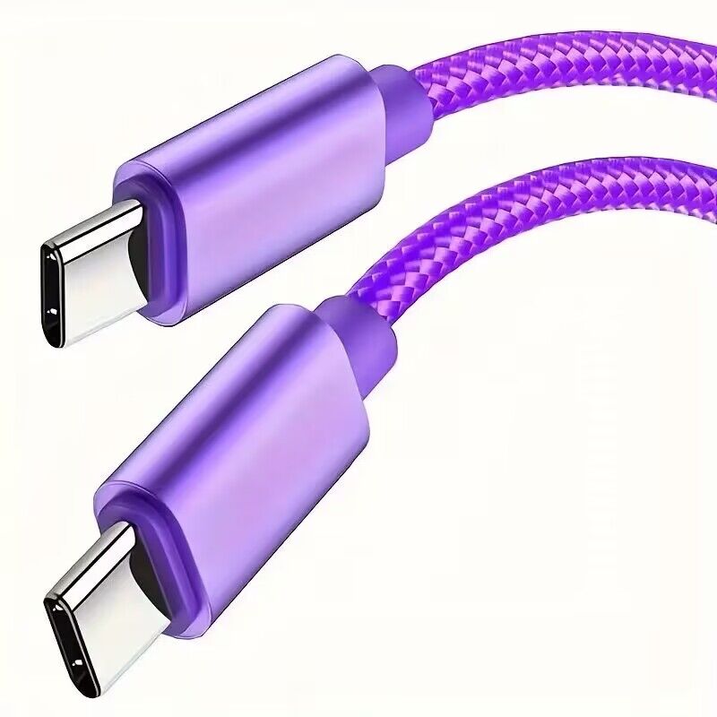 60W 1M 2M 3M C to C Male to Male Fabric Braided USB C Type c Cable For Samsung S23 S24 htc Lg Android phone