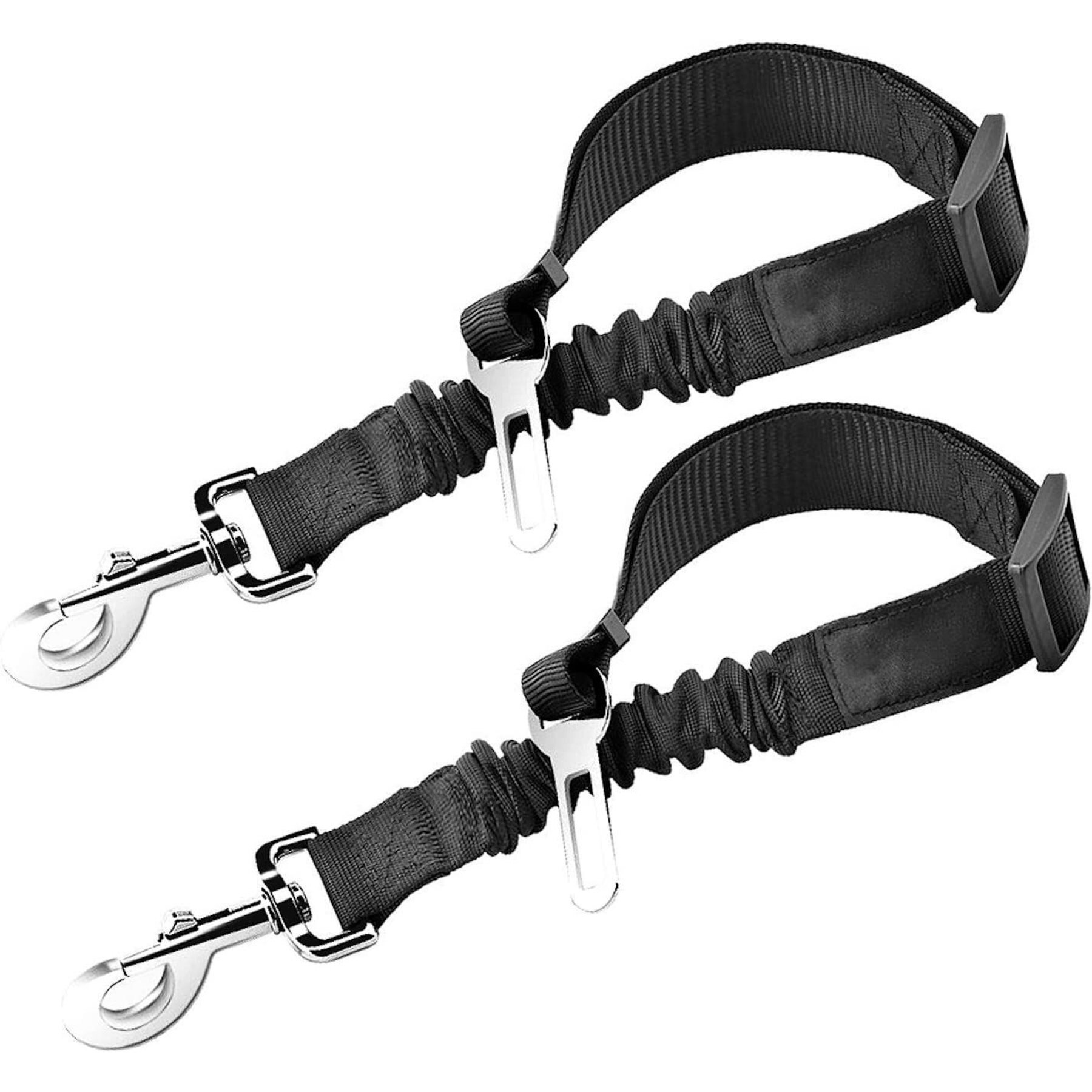SunGrow Cat & Dog Car Leash Elastic Seat Belt & Restraint for Safety Pet Travel, 2 count
