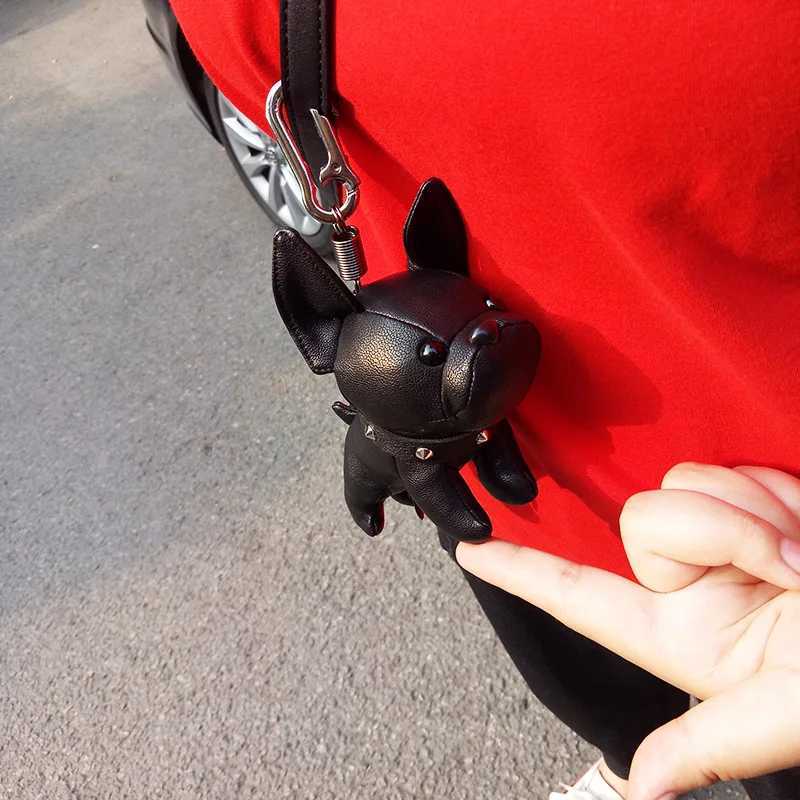 Top Quality Brand High Quality New Style Free Delivery Designer Bag Punk French Bulldog PU Leather Dog Fashion Womens Bag Charm Trinket Car Keyring Ke