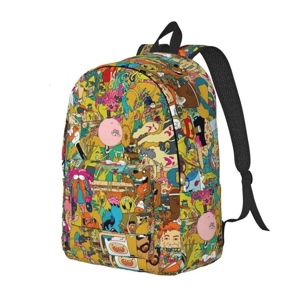 Graphics Cartoon Backpack Middle High College School Student Bookbag Teens Canvas Daypack Durable