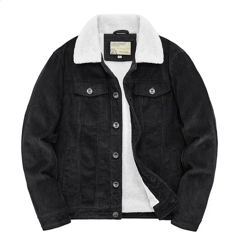 Male Cotton Jackets Padded Warm Loose Parka Coat Corduroy Short Jacket Man Solid Zip Windbreaker Winter Mens Fleece 241121