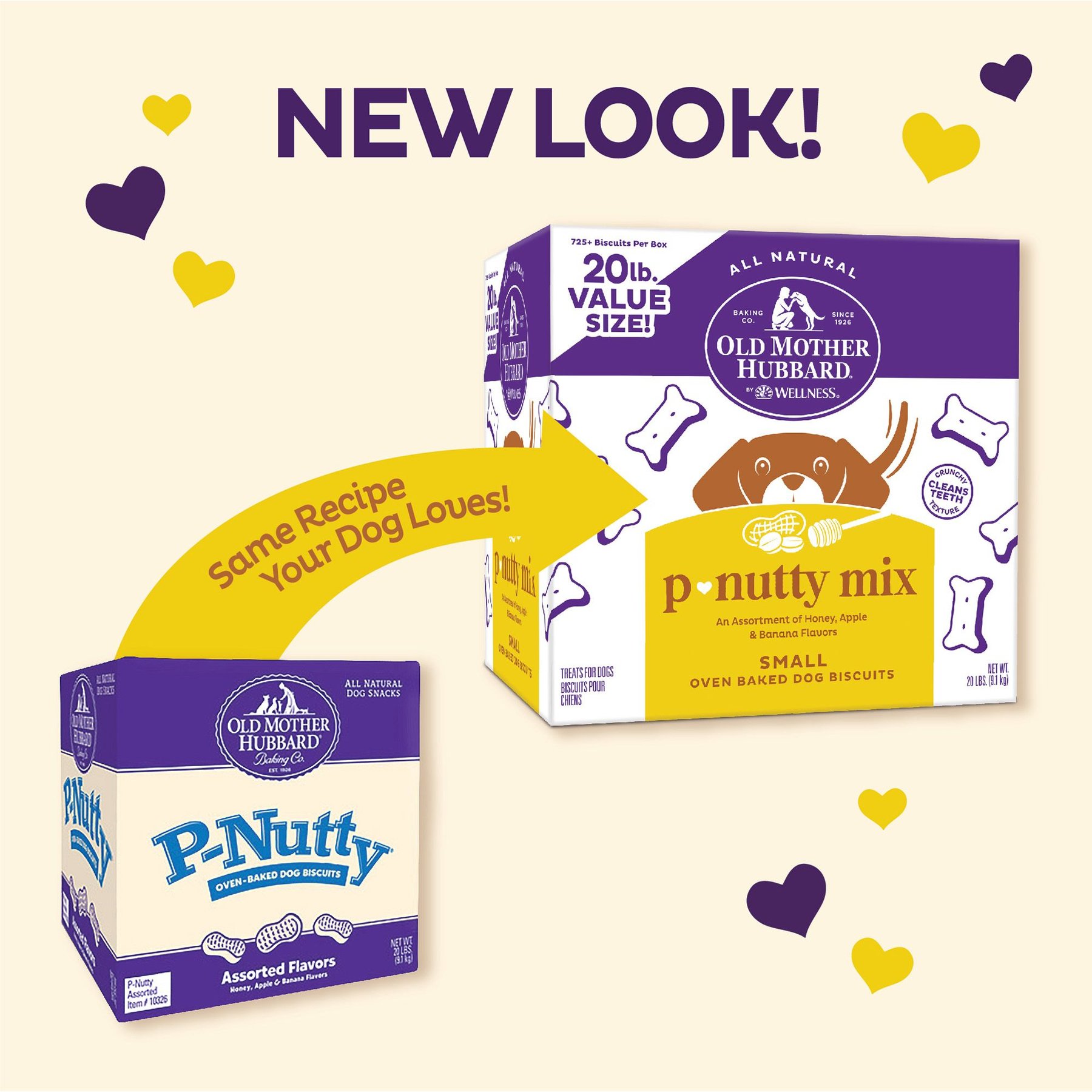 Old Mother Hubbard by Wellness P-Nutty Assorted Mix Natural Small Oven-Baked Biscuits Dog Treats