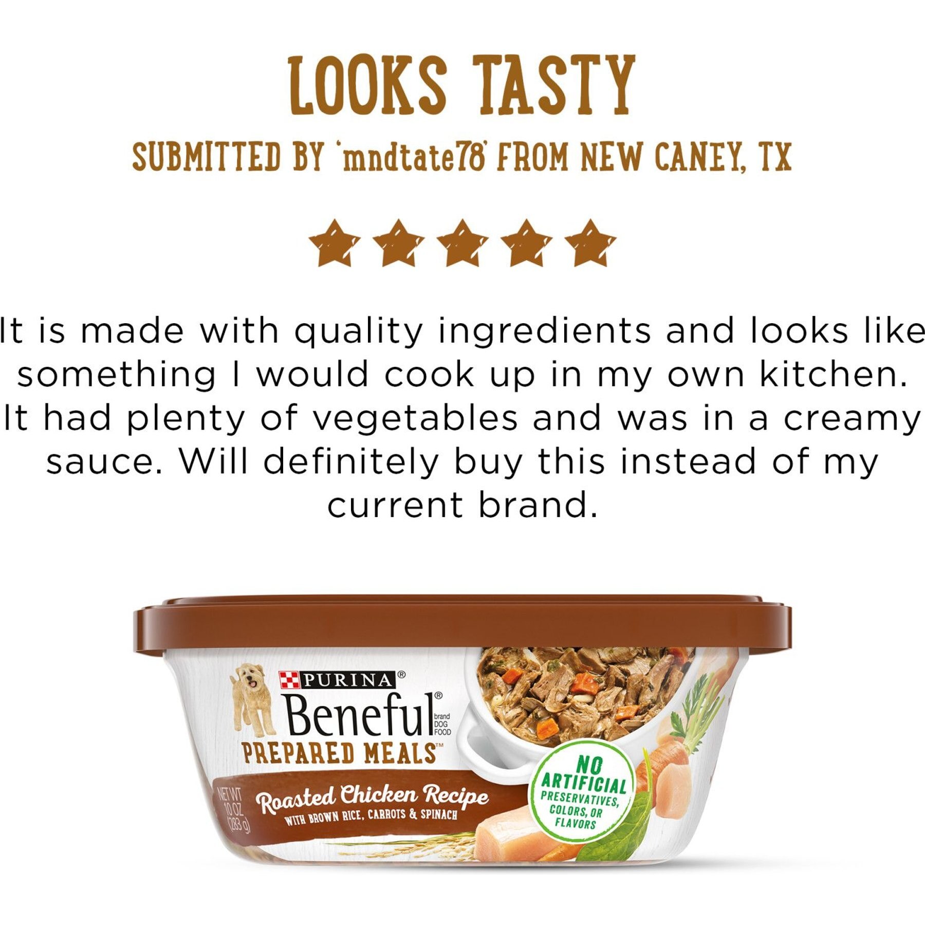 Purina Beneful Prepared Meals Roasted Chicken Recipe with Brown Rice, Carrots & Spinach Wet Dog Food