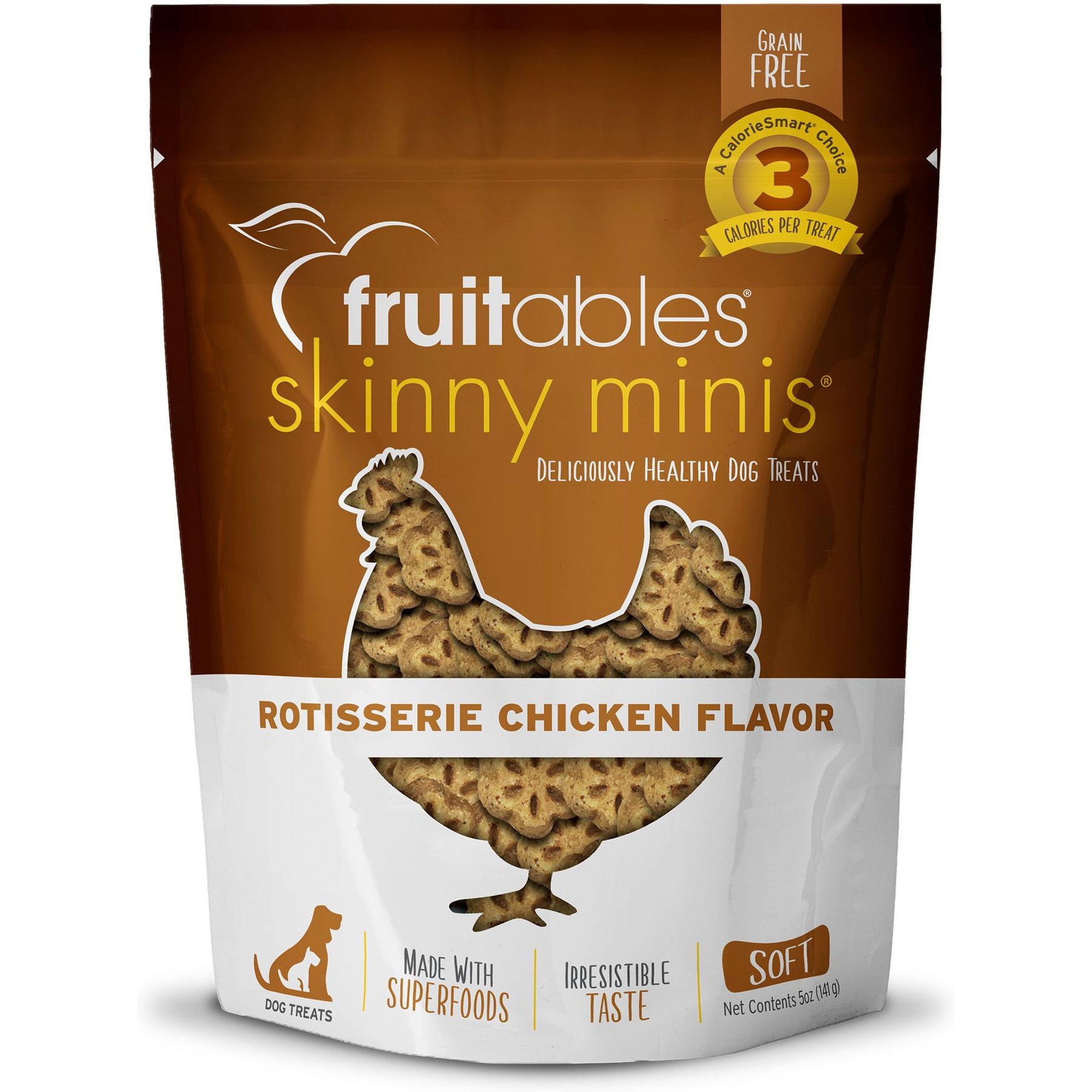 Fruitables Skinny Minis Rotisserie Chicken Flavor Soft & Chewy Dog Treats