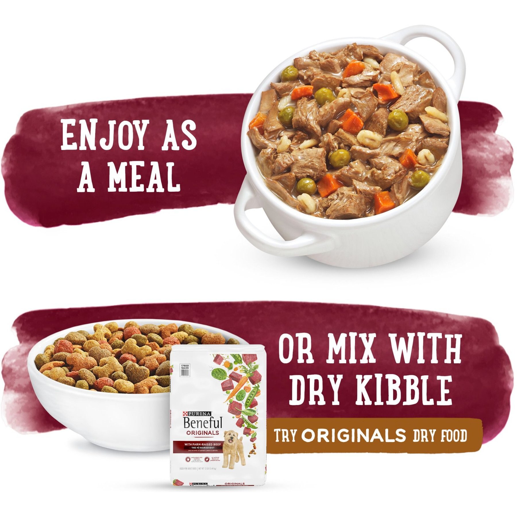 Purina Beneful Prepared Meals Beef Stew with Peas, Carrots, Rice & Barley Wet Dog Food