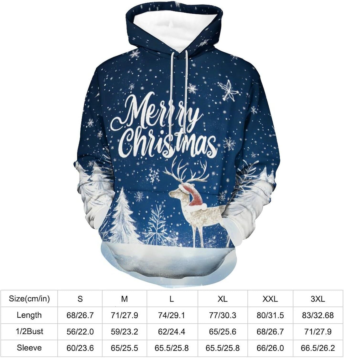 Hoodie for Mens Womens Mens Christmas Graphic Hoodie Holiday Themed Casual Pullover Sweatshirt Graphic Hoodies sweatshirt Warm and handsome
