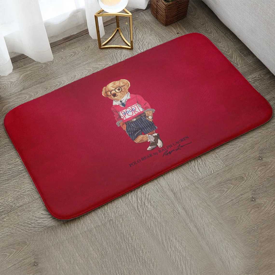 Carpet Entrance Door Mat Floor Mat Polo Teddy Bear Bathroom Bath Rugs Household Living Room Mat Bedroom Doormat Kitchen Carpet T240422