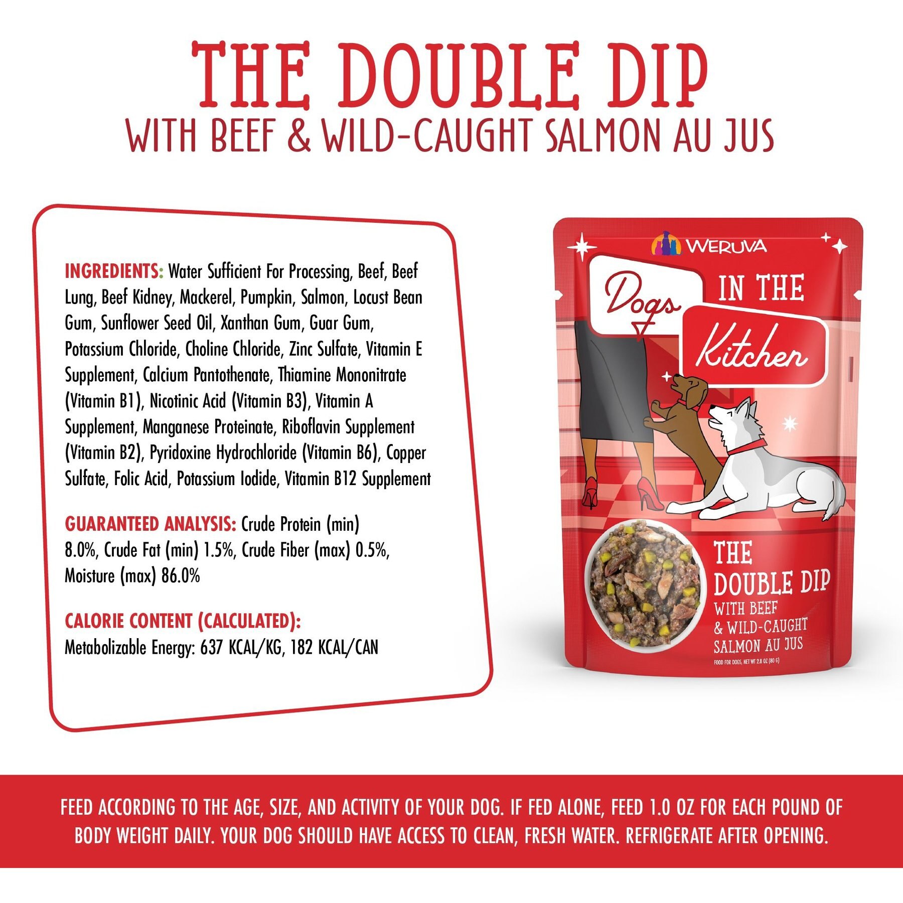 Weruva Dogs in the Kitchen The Double Dip with Beef & Wild Caught Salmon Au Jus Grain-Free Dog Food Pouches