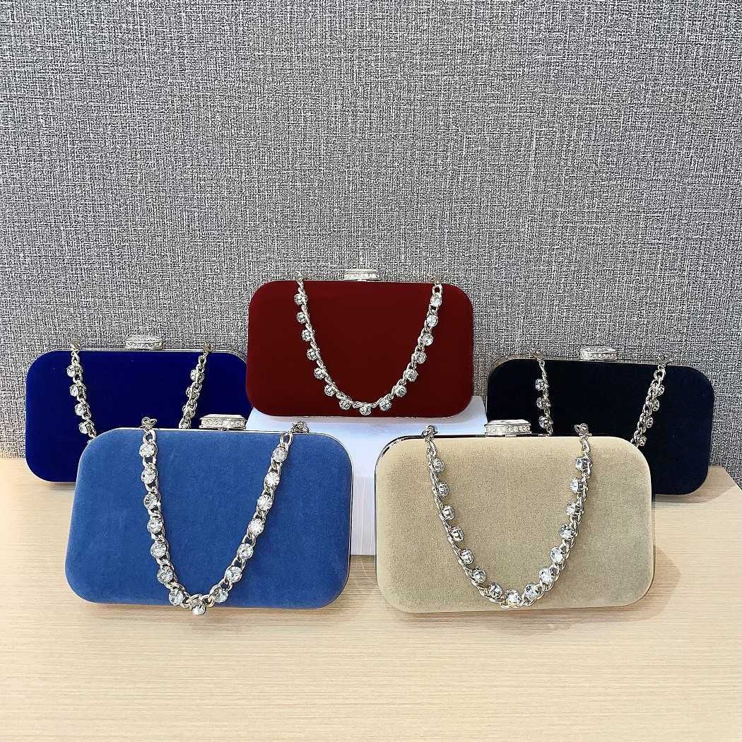 New Evening Dress Handheld Bag with Diamond Plush Face Bag for Celebrities and Cheongsam Banquet Bag for Women Handheld Crossbody Bag