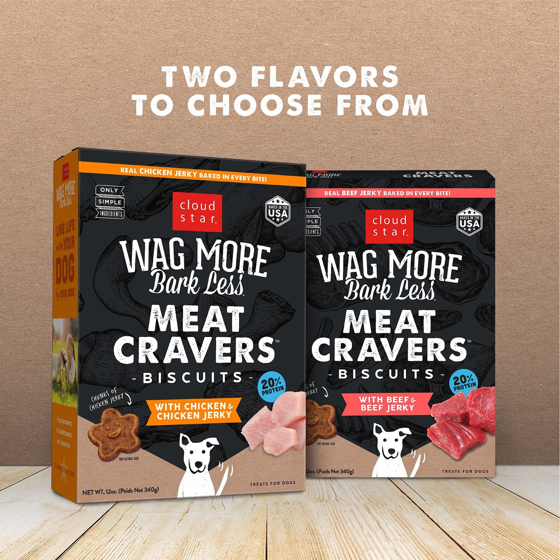 Cloud Star Wag More Bark Less Chicken Cravers Dog Crunchy Treats, 12-oz bag