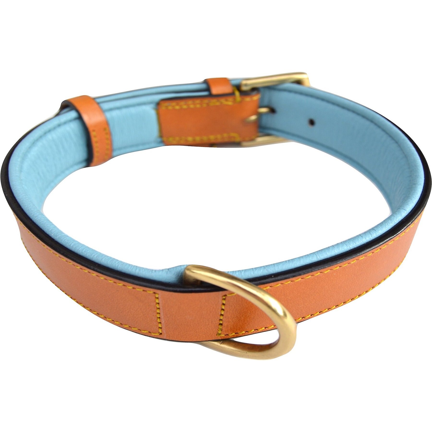 Soft Touch Collars Leather Two-Tone Padded Dog Collar