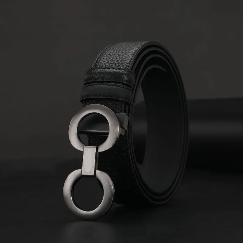 Ceinture homme designer belts for men inverted plated silver gold smooth buckle mens belt adjustable size waistband alloy unisex black business cool fa0124 C4