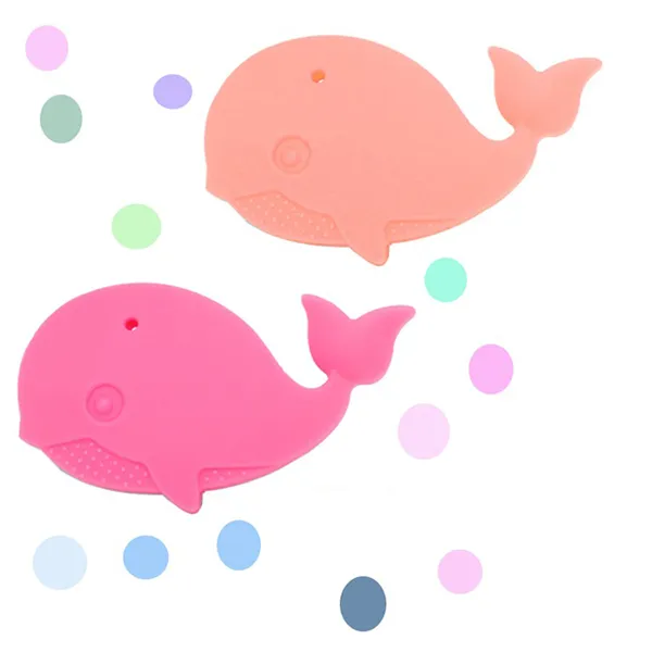 Silicone Whale Teether Teething Toy Food Grade Silicon Chew Pendant Sensory Nursing Toy Baby Chewelry DIY Craft Gifts ZZ