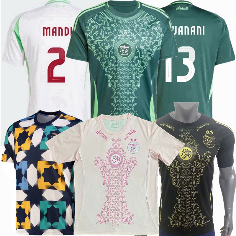Player Fans 2024 2025 Algeria Soccer Jerseys CHAIBI GOUIRI MAHREZ BELAILI SLIMANI BENRAHMA BENSEBAINI FARSI NOURI 24 25 national training football men kids shirt