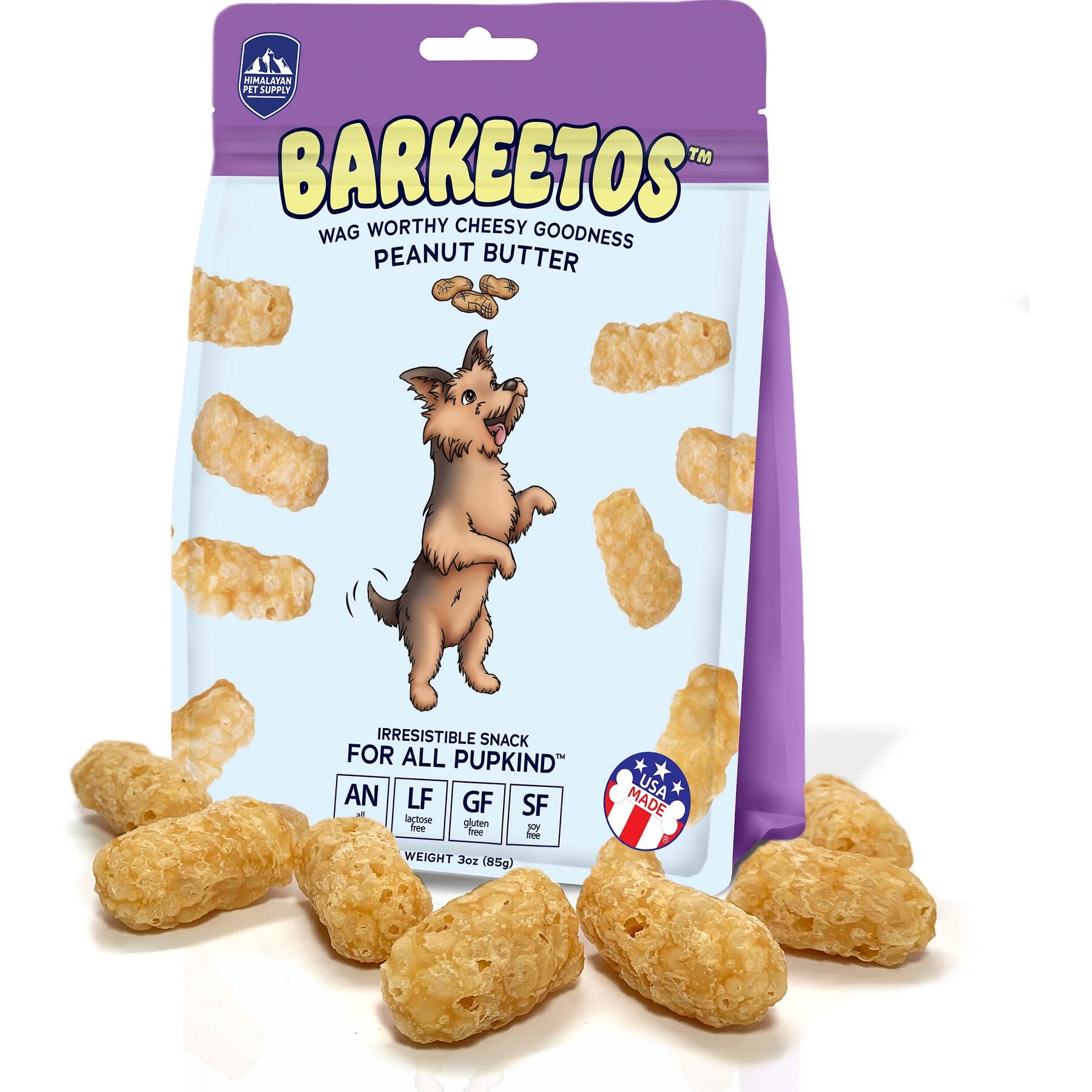 Himalayan Pet Supply Peanut Butter Grain-Free Chicken Crunchy Dog Treats, 3-oz bag
