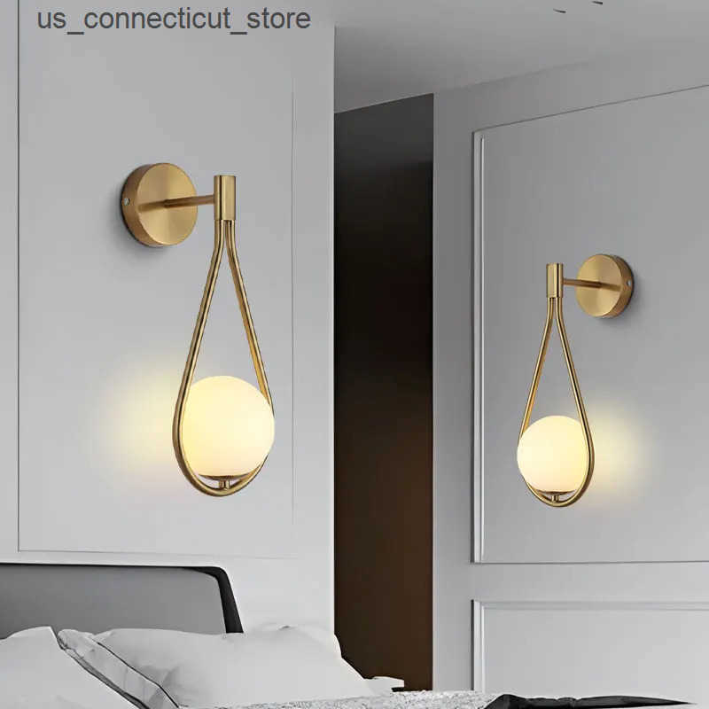 Other Indoor Lighting Glass Lampshape LED Wall Lamp Wall Light For Living Room Study Bedroom Bedside Indoor Copper Black G9 7W Corridor Wall Sconces L