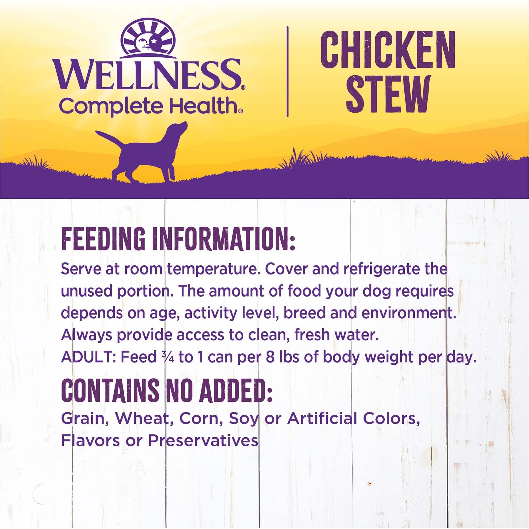 Wellness Chicken Stew with Peas & Carrots Grain-Free Natural Canned Dog Food