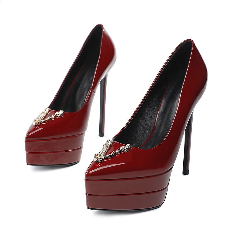 15cm slim high heels with lace leather toes fashionable and sexy high heels wedding parties high heels womens shoes 241121