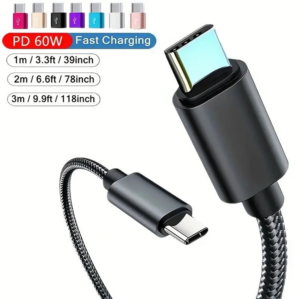 1M 2m 3m Metal House Fabric Nylon Braided C to C USB C to Type c Cable For Samsung Galaxy s10 S20 S23 S24 Utral Htc lg Android phone 15 15pro