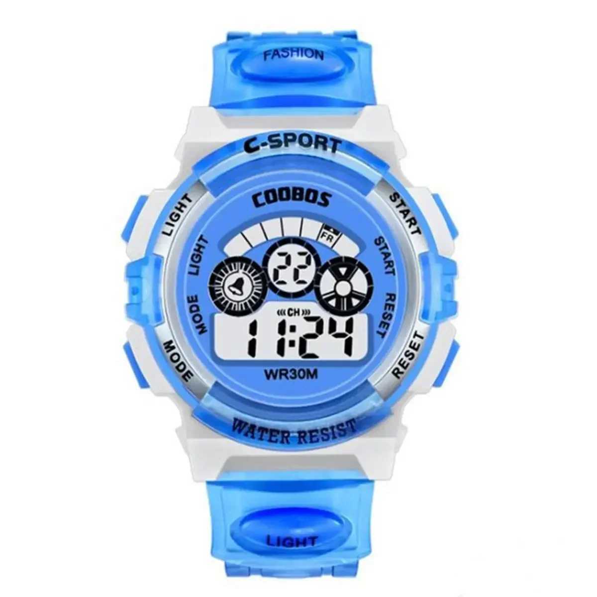 Childrens electronic watch with illuminated dial waterproof multifunctional alarm clock LED digital watch suitable for boys and girls X241122