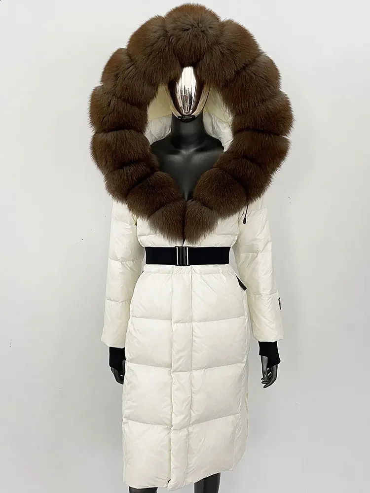 OFTBUY Winter Womens Coat Genuine Fox Fur Collar Hooded Jacket Thick Autumn Hat Detachable X White Duck Down Jacket 241121