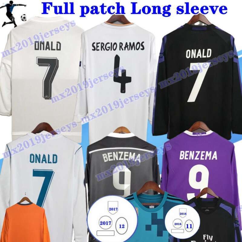 Long sleeves 2013 2014 2015 2016 2017 Retro classic Real soccer jerseys 13 14 15 16 17 BENZEMA MARCELO BALE SERGIO RAMOS Ronaldo home away 3rd football shirt Man