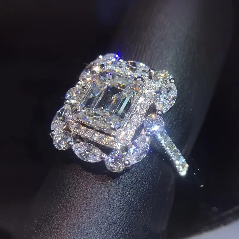 2024 Choucong Sparkling Wedding Rings Luxury Jewelry 925 Sterling Silver Fill Princess Cut 5A Cubic Zircon CZ Diamond Gemstones Party Women Engagement