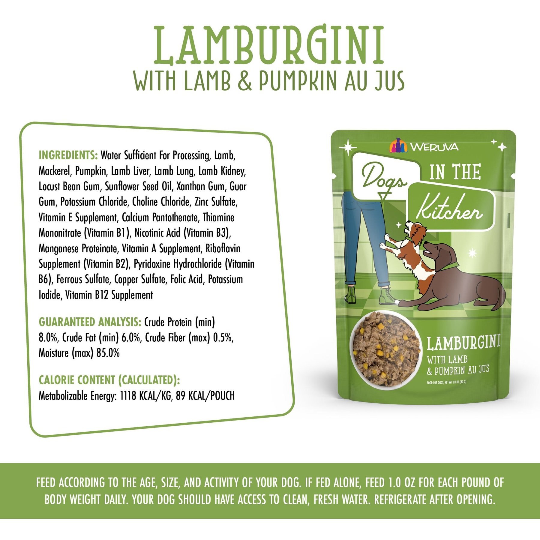 Weruva Dogs in the Kitchen Lamburgini with Lamb & Pumpkin Au Jus Grain-Free Dog Food Pouches