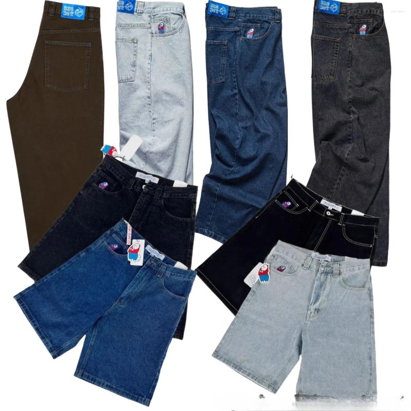 2025 S Fashion Designer Men S Jeans Y K Polar Big Boy Skate Collection Hip Hop Streetwear Embroidery Pants Baggy Mens Womens High Waist Wide Trouser