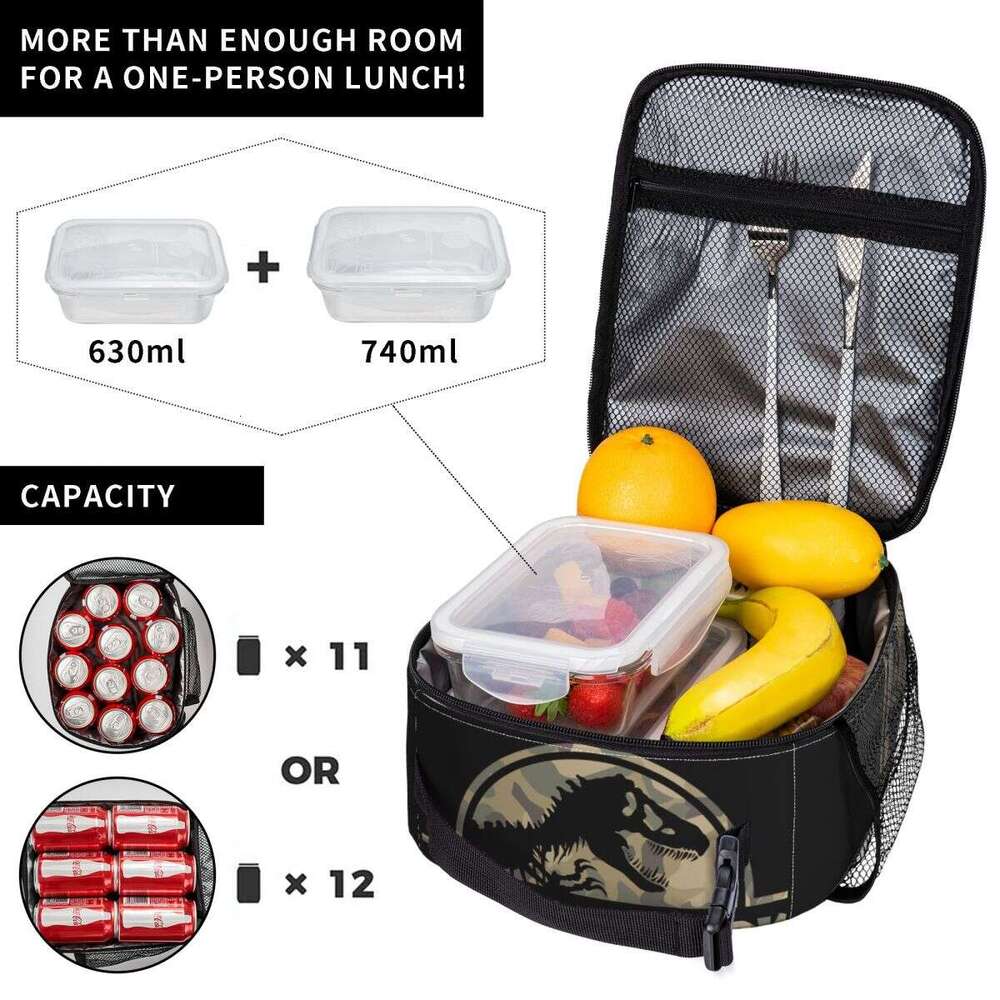Jurassic Park Insulated Bags Leakproof Reusable Thermal Bag Lunch Box Tote Office Outdoor Bento Pouch