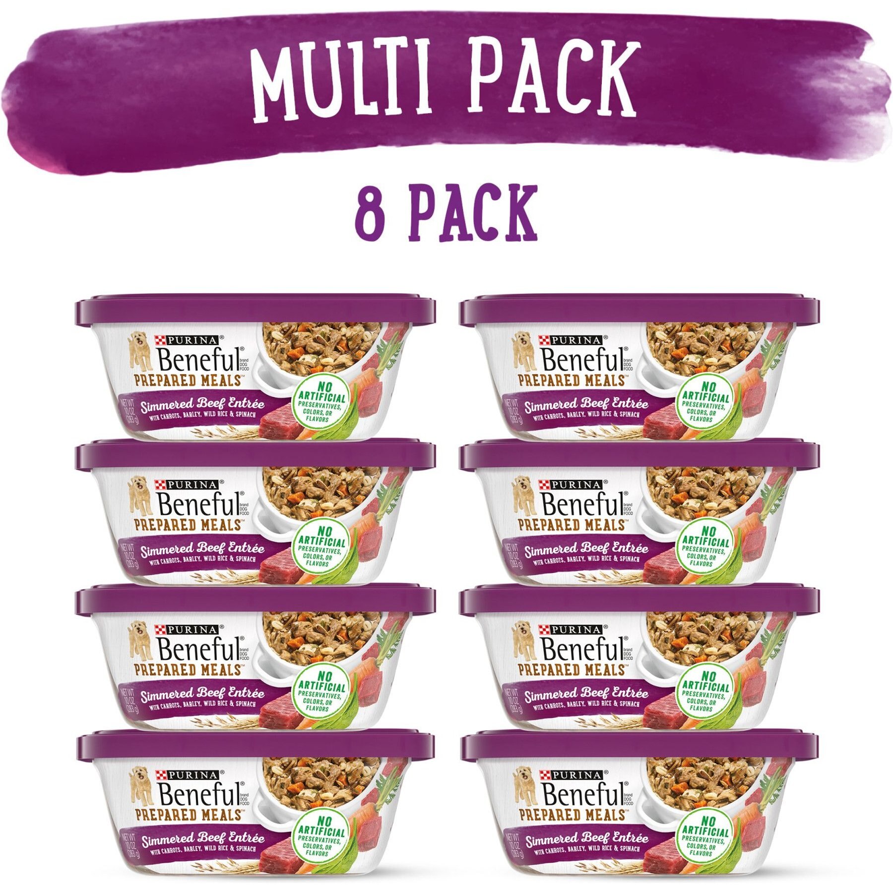 Purina Beneful Prepared Meals Simmered Beef Entree with Carrots, Barley, Wild Rice & Spinach Wet Dog Food
