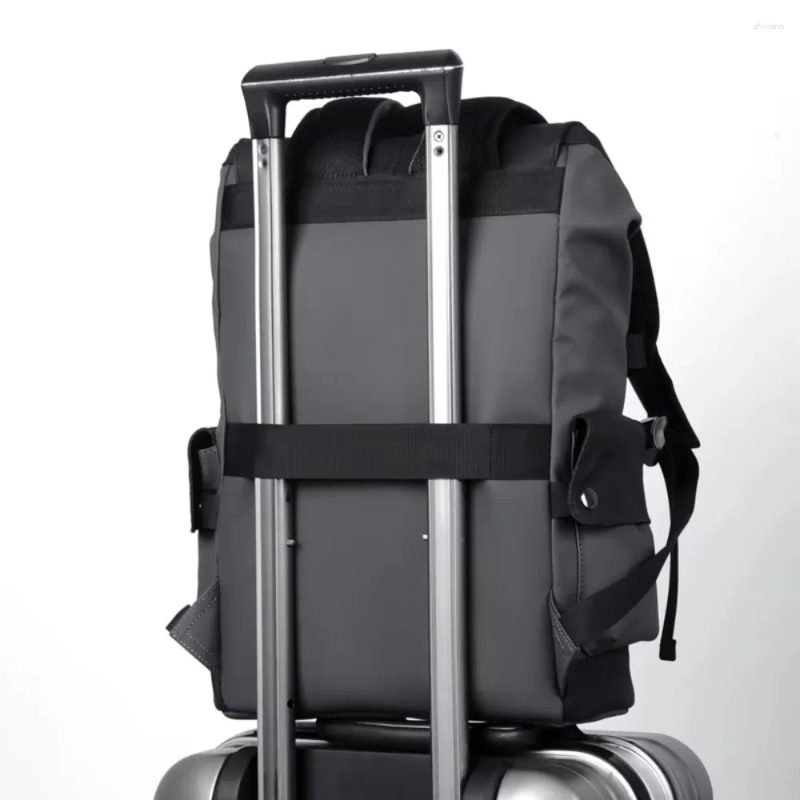 School Bags High Quality PU Leather Waterproof Men's Laptop Backpack Large Computer For Business Urban Man USB Charging