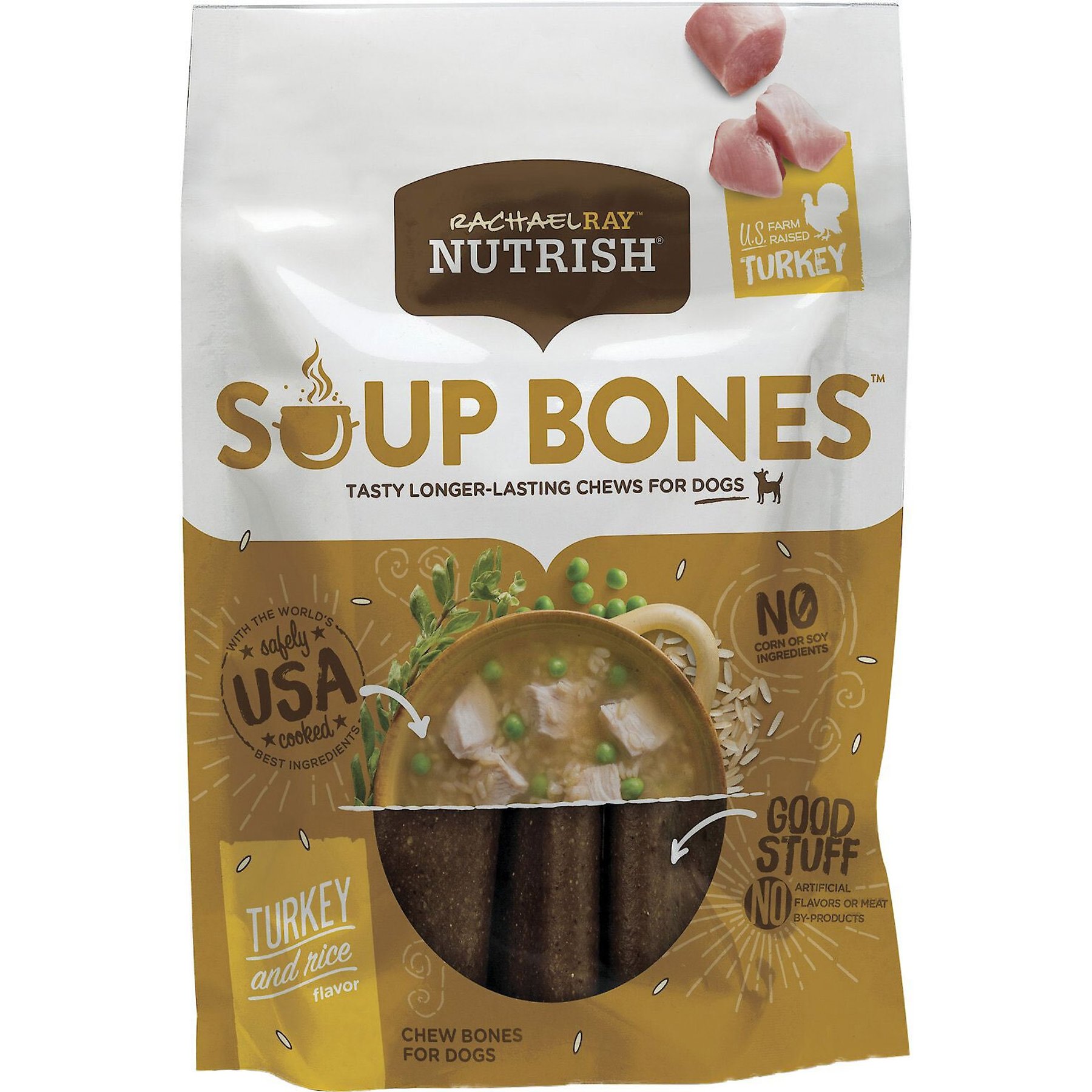 Rachael Ray Nutrish Turkey & Rice Flavor Soup Bones Dog Treats