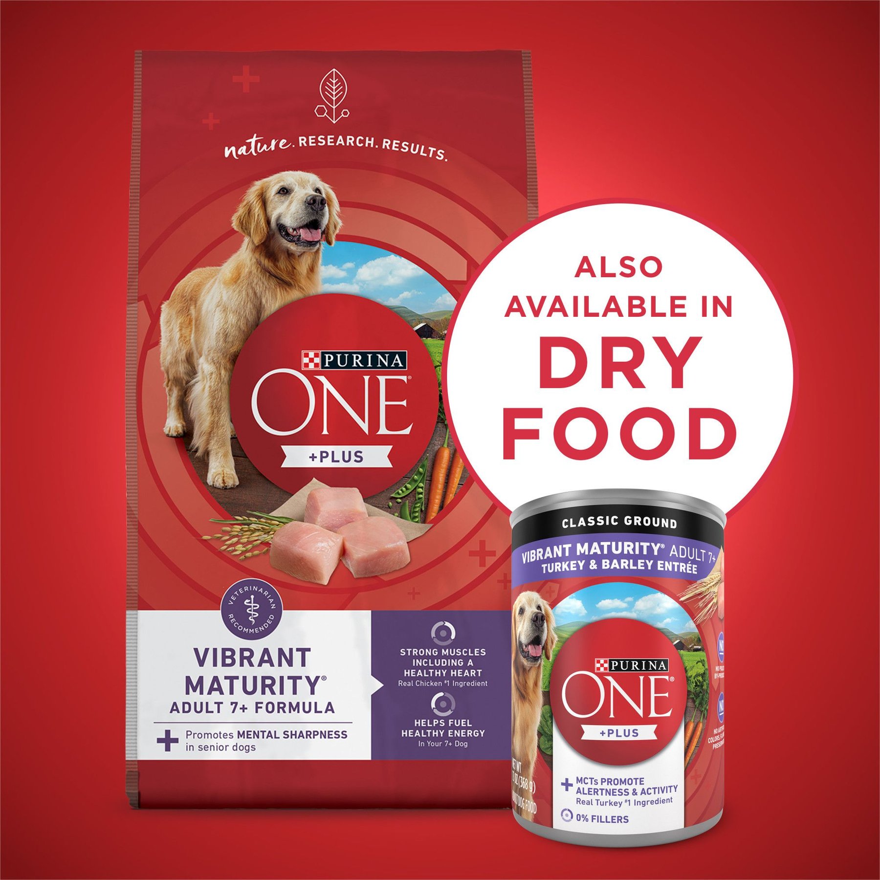 Purina ONE +Plus Adult Classic Ground Vibrant Maturity Senior Adult 7+ Turkey & Barley Entree Canned Dog Food