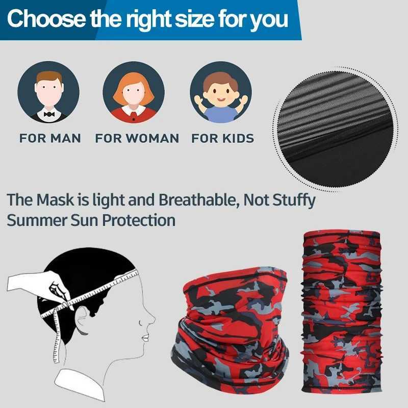 1PCS Cycling Face Mask Headscarf Scarf Neck Breathable Multifunctional UV Protection Outdoor Fishing Hiking Bandana Head BandXJ241122