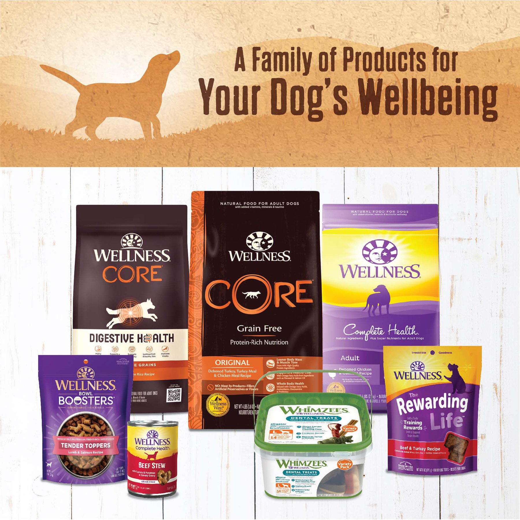 Wellness 95% Whitefish Natural Grain-Free Wet Dog Food Topper, 13.2-oz can, case of 12