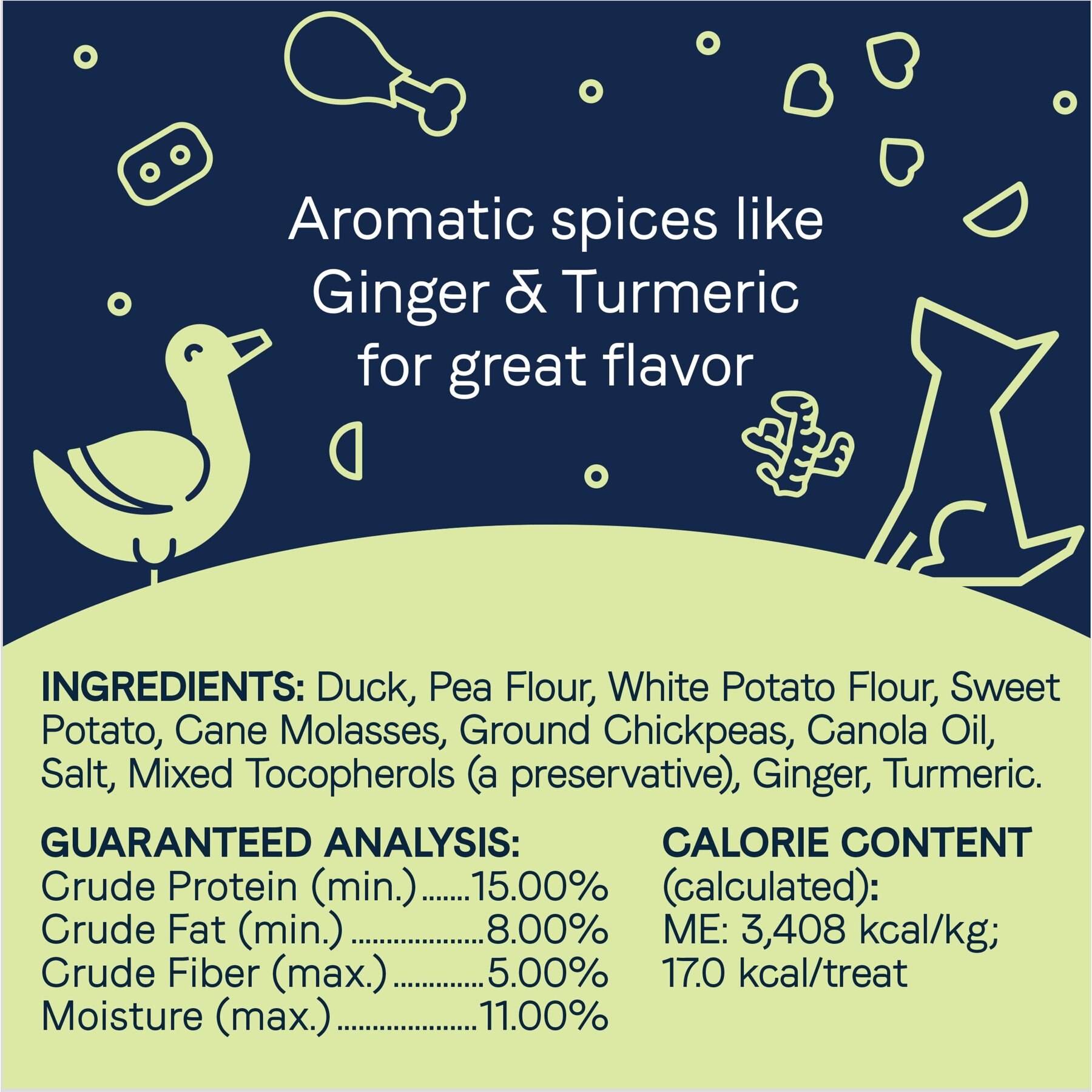 CANIDAE Grain-Free PURE Heaven Biscuits with Duck & Chickpeas Crunchy Dog Treats