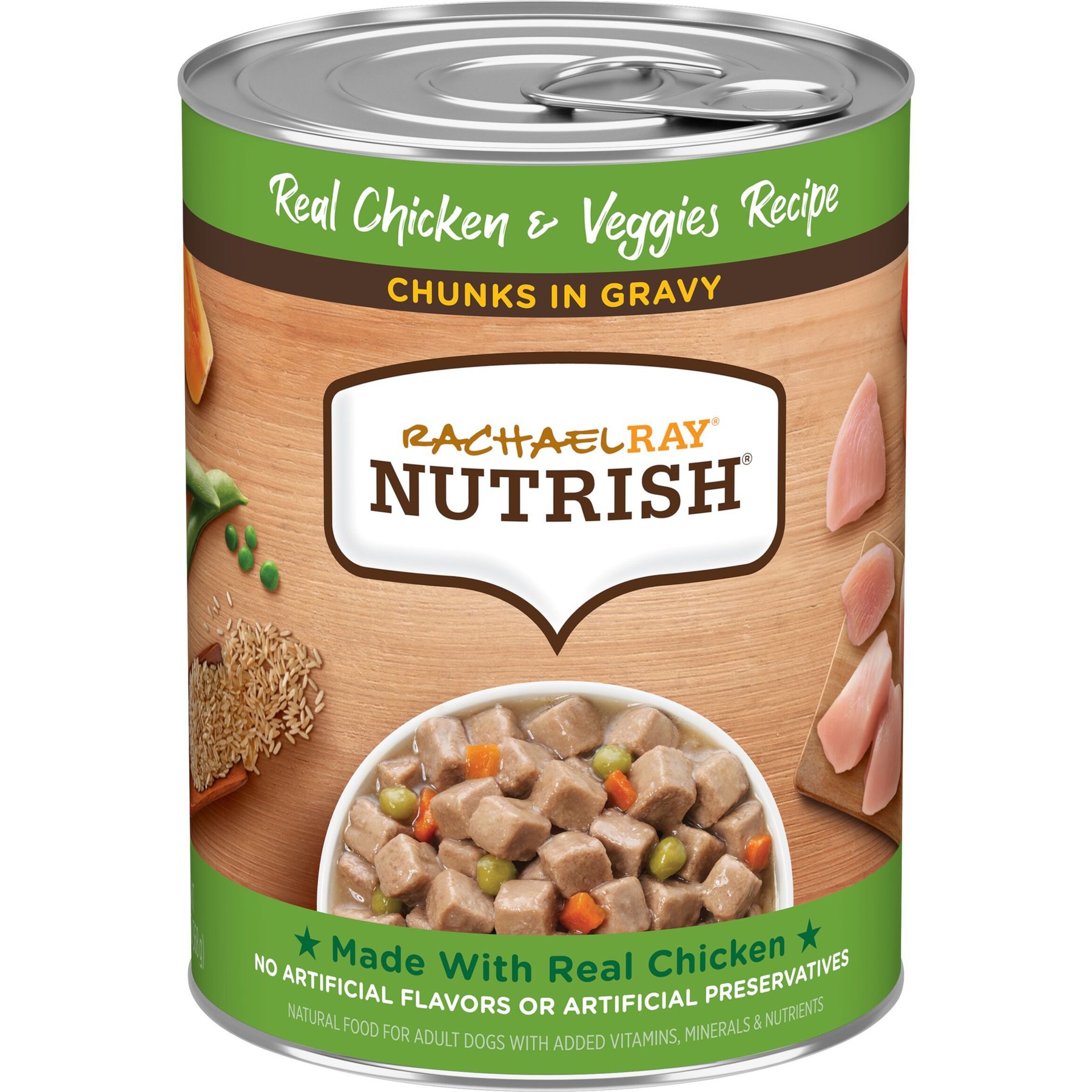 Rachael Ray Nutrish Chunks in Gravy Real Chicken & Veggies Dog Wet Food, 13-oz can, 12 count