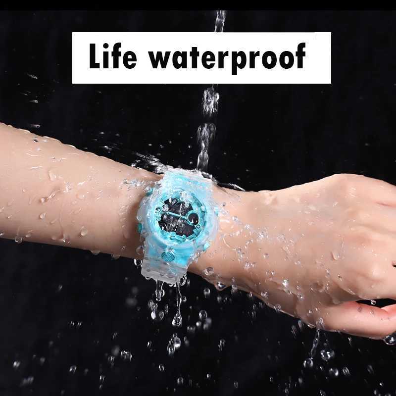 UTHAI CE35 childrens sports watch for girls boys teenagers children digital electronic watch transparent jelly waterproof swimming watch X241122