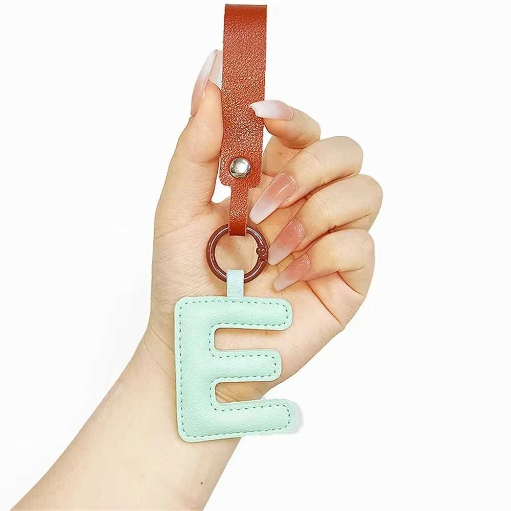 Creative leather English letter keychain bag pendant decoration phone bag accessories gift Y241121