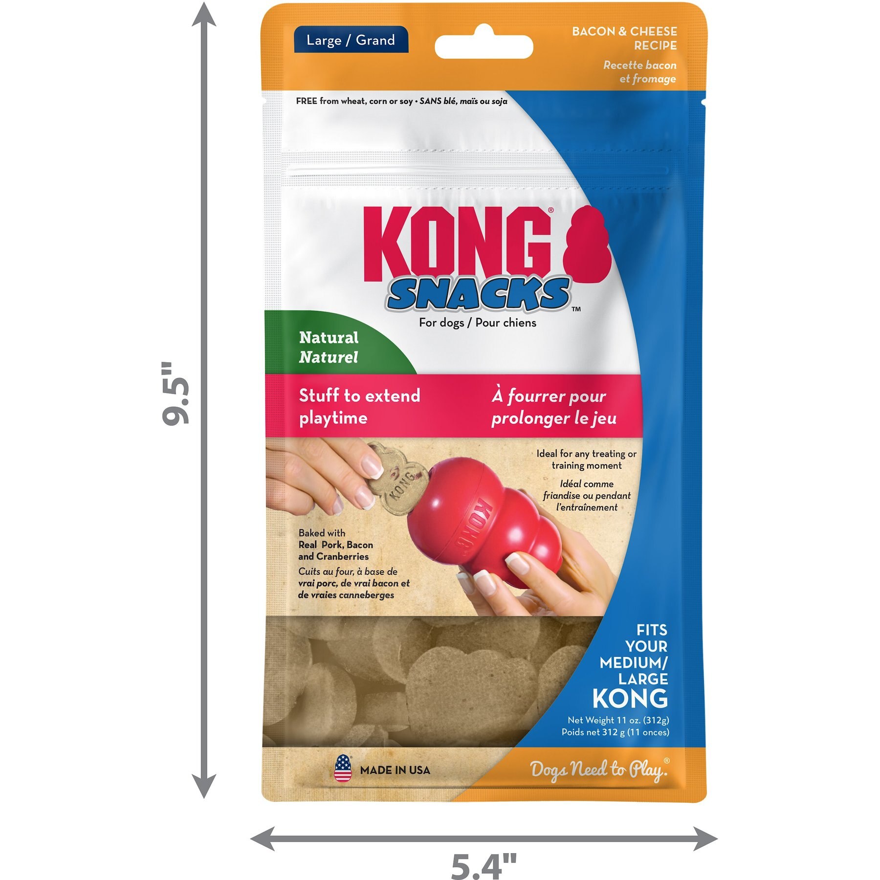 KONG Stuff'N Bacon & Cheese Snacks Large Dog Treats