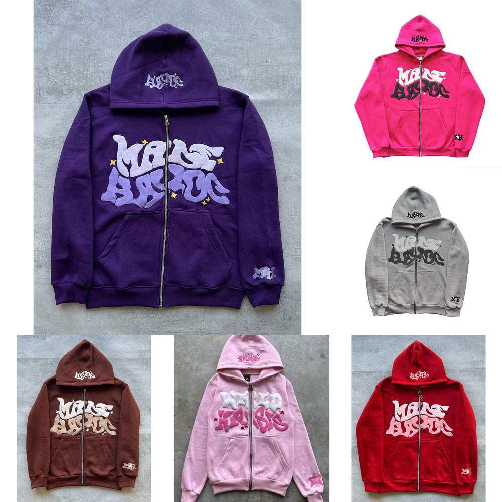 Sports Men Women Hoodies Shirt Letter Pattern Hip-Hop Zip Up Street Sweatshirt For Casual Long Sleeve