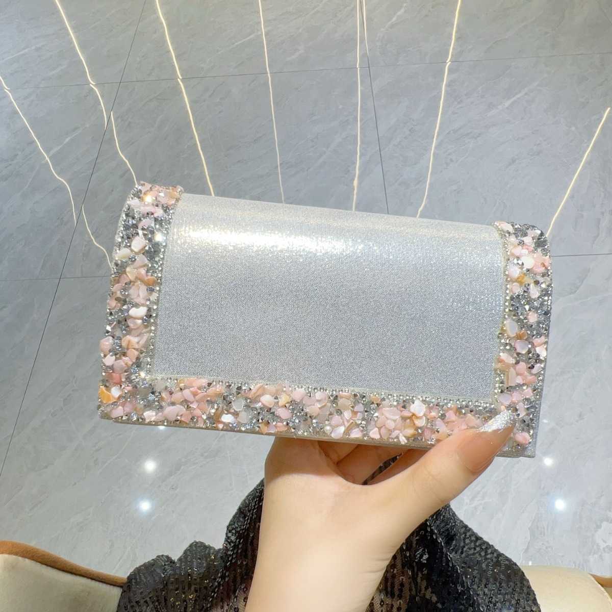 diamond encrusted handbag portable small handbag ladies luxury banquet bag single shoulder cross shoulder banquet bag 241122