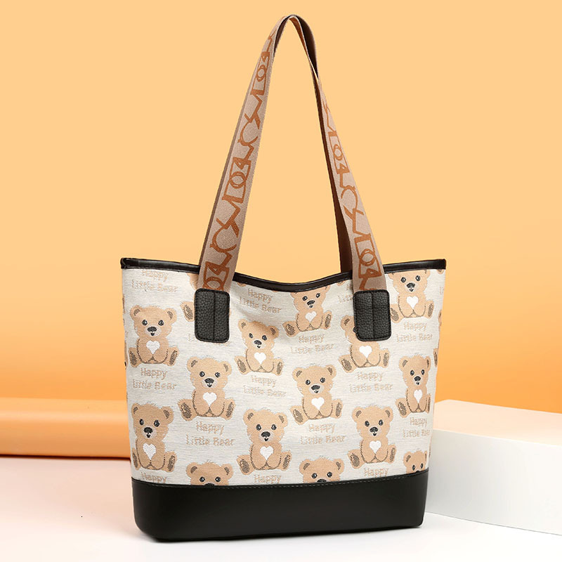 New Large Capacity Canvas Women s Portable leisure Shoulder trend Carrying Commuter Backpack for Girls Teddy Bear Bag Fashion Designer Bag