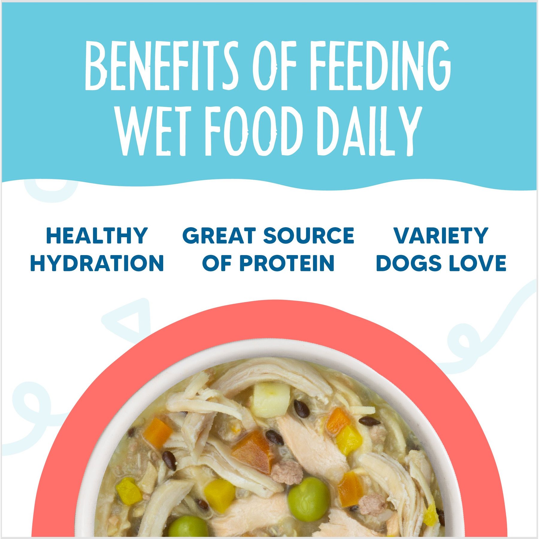 Weruva Meals 'n More Natural Wet Dog Food, Woof Woof Floof! Skin & Coat Health Variety Pack, 3.5-oz cup, 10 count