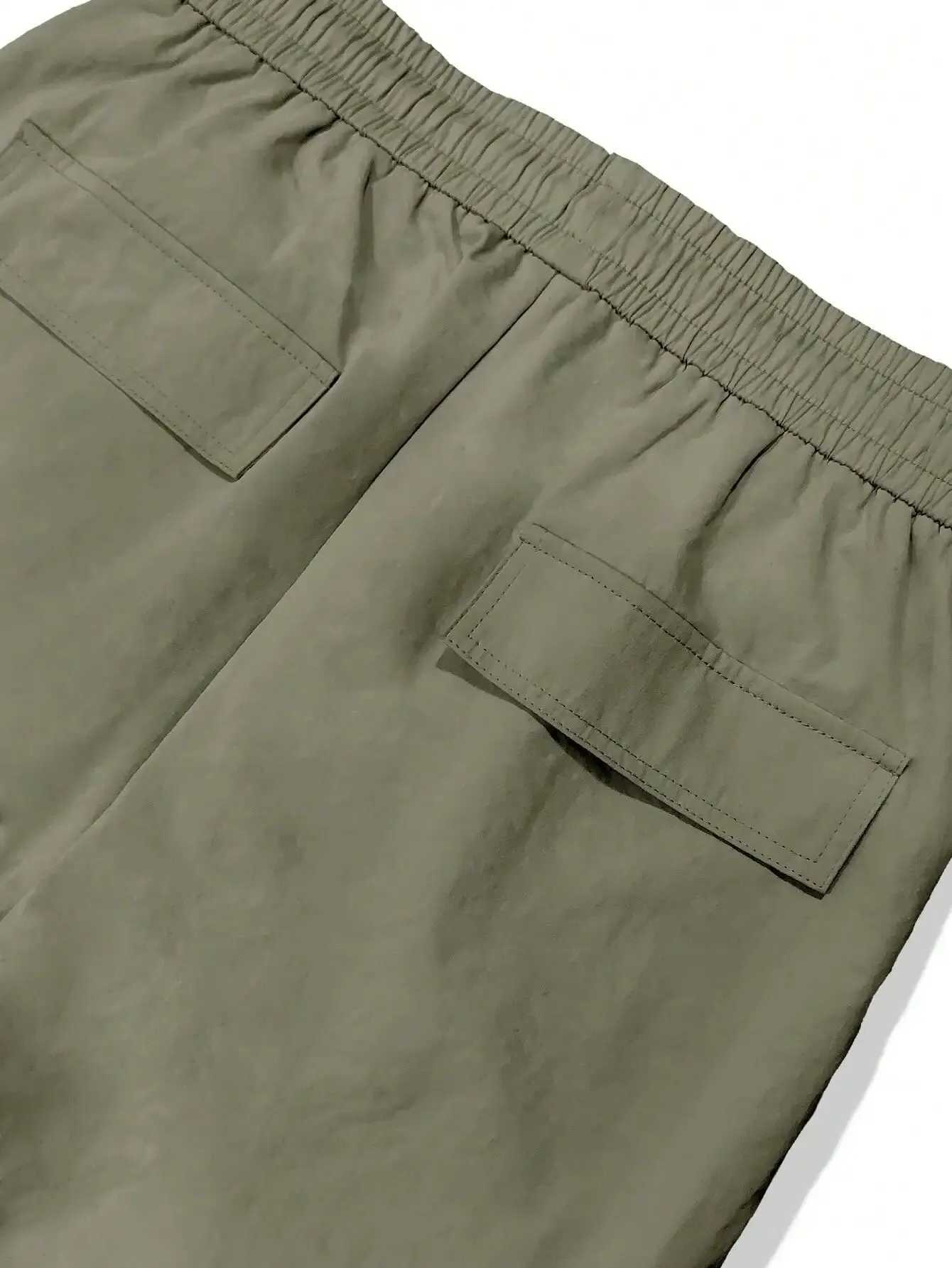 Men's Pants Solid multi flap pocket mens straight leg cargo pants loose casual outdoor pants mens work pants bags and trendy T-shirts Y240422