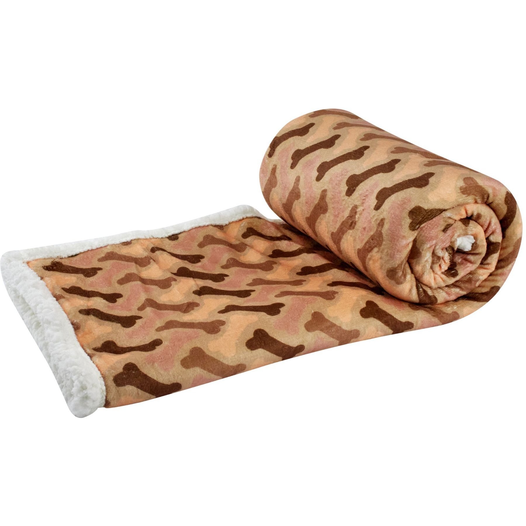 HappyCare Textiles Ultra Soft Cozy Flannel Paw Print Sherpa Cat & Dog Blanket, 50x60-in