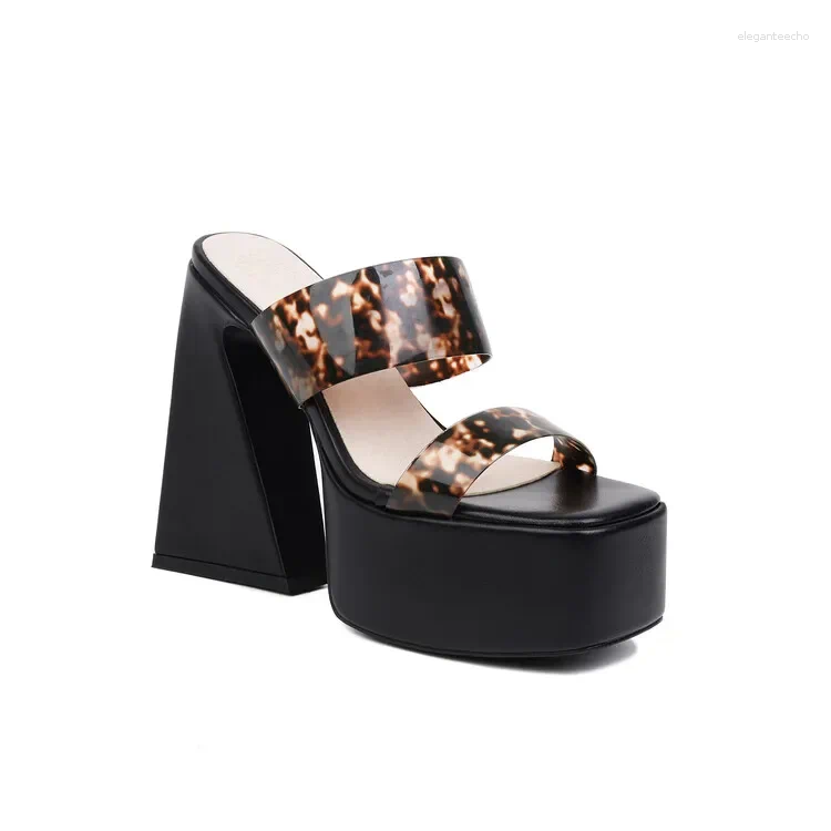 2025 S Fashion Designer Sandals Cheetah Print Comfortable High Heeled Summer Shoes Trendy Platform Design Slip On Women S Slippers Big Size
