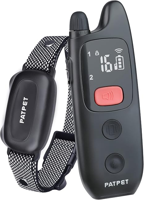PATPET Remote - Waterproof Dog Training Collar for Small Medium Large Dogs with Beep, Vibration and 16 Static Levels Shock
